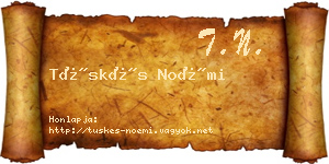Tüskés Noémi névjegykártya